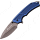 USMC The Specialist Linerlock A/O Folding Knife,3.75in,Stainless Steel,Gray Finish,Blue,Aluminum Handle USMA1047BL