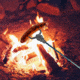 UST Grill a Long Extendable Fork- Cow Skull, Silver, NSN N, 20-12567