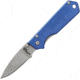 Utica Linerlock Blue Folding Knife, 2 satin finish stainless blade, Blue aluminum handle, 11-2012B