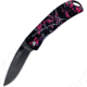 Utica Muddy Girl Code Linerlock A/O Folding Knife, 3 black finish high carbon stainless blade, Synthetic handle, 91-M206CP