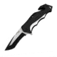 Utica Rescue Series Linerlock Folding Knife, Black and silver aluminum handle, 91-1839CP