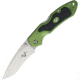 V NIVES Griptide Lockback Folding Knife, 4.5in Closed, 3.25in Satin 8Cr13Mov SS Drop Point, Green Aluminum Handle With Black Rubber Insert, Thumb Stud, Pocket Clip, Storage Case., V06ALPGR