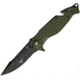 V NIVES TGL Trailblazer Linerlock OD Folding Knife, 3.75 black finish partially serrated D2 tool stee, OD green FRN handle, V23GPSBGR