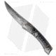Vallotton Custom Knives Persian w/ Nightmare Automatic Folding Knife, 3.875in, Damascus, Trailing Point Blade, Mammoth, Gray Handle, Gray/Black, 8.875 inch, BHQ-9122