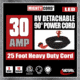 Valterra Mighty Cord 90 deg LED Detachable 30 Amp Power Cord w/ Handle, Red, 25ft, A10-3025ED90