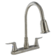 Valterra Pf221404 Faucet 8in Deck Brushed Nickel Hi Arc Spout Pull Down 2 Handle, PF221404