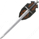 Valyrian Steel Excalibur, 29.75 satin finish stainless blade, Cast metal handle with leather wrapped grip, RT0001
