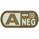 Vanquest Gear Blood Type A- Negative - Glow In The Dark Patch, Coyote Tan, 9ZBLTY-9ANEG-CT-GITD