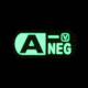 Vanquest Gear Blood Type A- Negative - Glow In The Dark Patch, Wolf Gray, 9ZBLTY-9ANEG-WG-GITD