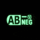 Vanquest Gear Blood Type AB- Negative - Glow In The Dark Patch, Wolf Gray, 9ZBLTY-ABNEG-WG-GITD