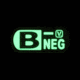 Vanquest Gear Blood Type B- Negative - Glow In The Dark Patch, Wolf Gray, 9ZBLTY-9BNEG-WG-GITD