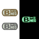 Vanquest Gear Blood Type B- Negative - Glow In The Dark Patch, Wolf Gray, 9ZBLTY-9BNEG-WG-GITD