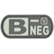 Vanquest Gear Blood Type B- Negative - Glow In The Dark Patch, Wolf Gray, 9ZBLTY-9BNEG-WG-GITD
