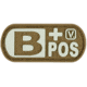 Vanquest Gear Blood Type B Positive - Glow In The Dark Patch, Coyote Tan, 9ZBLTY-9BPOS-CT-GITD