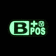 Vanquest Gear Blood Type B Positive - Glow In The Dark Patch, Wolf Gray, 9ZBLTY-9BPOS-WG-GITD