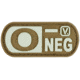 Vanquest Gear Blood Type O- Negative - Glow In The Dark Patch, Coyote Tan, 9ZBLTY-9ONEG-CT-GITD