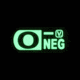 Vanquest Gear Blood Type O- Negative - Glow In The Dark Patch, Wolf Gray, 9ZBLTY-9ONEG-WG-GITD