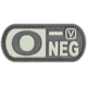 Vanquest Gear Blood Type O- Negative - Glow In The Dark Patch, Wolf Gray, 9ZBLTY-9ONEG-WG-GITD