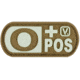 Vanquest Gear Blood Type O Positive - Glow In The Dark Patch, Coyote Tan, 9ZBLTY-9OPOS-CT-GITD