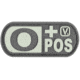 Vanquest Gear Blood Type O Positive - Glow In The Dark Patch, Wolf Gray, 9ZBLTY-9OPOS-WG-GITD