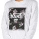 Vans Boxed Logo Floral Long Sleeve Boyfriend T-Shirt - Womens, White, Extra Small, VN0A3TA7WHT-XSmall