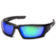 Venture Gear Brevard Safety Glasses - Green Mirror Anti-Fog Lens, Shiny Black Frame, VGSB1057DT