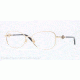 Versace VE1214 Single Vision Prescription Eyeglasses 1002-52 - Gold Frame, Demo Lens Lenses