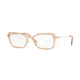 Versace VE1243 Progressive Prescription Eyeglasses 1401-52 - Pale Gold/brown Transp Frame