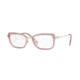 Versace VE1243 Progressive Prescription Eyeglasses 1402-52 - Pale Gold/violet Transp Frame