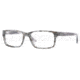 Versace VE3154 Progressive Prescription Eyeglasses 939-5217 - Striped Gray Demo Lens Frame