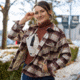 Vertx Lena Long Sleeve Shirt Jacket - Womens, Burnt Cherry Plaid, Small, F1 VTX7039 BRCP SMALL N/A