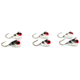 Vexan 6-Pack Red Eye Glow Tungsten T-VEX Ice Fishing Jig, Red Eye Glow, 1.1g, 3mm, Circ24pk 6mm Jand JBox