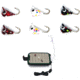 Vexan 6-Pack Tungsten Ice Fishing Jigs w/Small Jig Box, Red/White/Black Wonderbread/Gray/Clear, 0.8g, GlowMCWB16HK SJB
