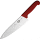 Victorinox Chef's Knives, 8in, Stainless Steel, Satin Blade, Red Fibrox Handle, 5.2061.20