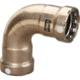Viega MegaPress 3/4in 90 degrees Copper Nickel Elbow - Double Press Connection - Smart Connect Technology, 88005