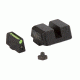 Viking Tactics VTAC Glock Sights, Fiber Front/Steel Rear, Green Front, Black Rear, VTAC-VSGL-FB
