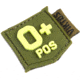 Viktos Bloodtype Mini Moralpha Patch, O Positive, Ranger/Glow, 1in x 1in, 2004807