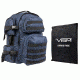 Vism 2911 Series Tactical Backpack with Ballistic Soft Panel-Rectangle Cut 10in X12in, Blue w/Black Trim BSCBL2911-A