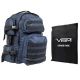 Vism 2911 Series Tactical Backpack with Ballistic Soft Panel-Rectangle Cut 10in X12in, Blue w/Black Trim BSCBL2911-A