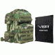 Vism 2911 Series Tactical Backpack with Ballistic Soft Panel-Rectangle Cut 10in X12in, Woodland Camo BSCBWC2911-A
