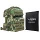 Vism 2911 Series Tactical Backpack with Ballistic Soft Panel-Rectangle Cut 10in X12in, Woodland Camo BSCBWC2911-A