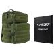 Vism 2974 Series Assault Backpack with Ballistic Soft Panel-Rectangle Cut 11in X14in, Green BSCBAG2974-A