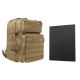 Vism Assault Backpack w/11x14in Level IIIA Hard Ballistic Plate, Tan, BUFLCBAT2974-A