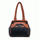 Vism Concealed Carry Braided Tote Bag, Black w/Brown, BWF002
