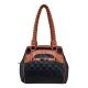 Vism Concealed Carry Braided Tote Bag, Black w/Brown Trim, BWF002