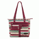 Vism Concealed Carry Printed Tote Bag, Burgundy, BWJ003