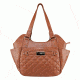 Vism Concealed Carry Quilted Hobo Bag, Brown, Large, BWL002
