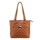 Vism Concealed Carry Quilted Tote Bag, Brown, BWH003