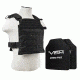 Vism Fast Plate Carrier w/2 10x12in Level III and PE Shooters Cut Hard Ballistic Plates, Black BPCVPCF2995B-A