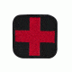 Vism First Aid Patch 1.5x1.5, Hook Fastener Backing, Black/Red, CVPAID